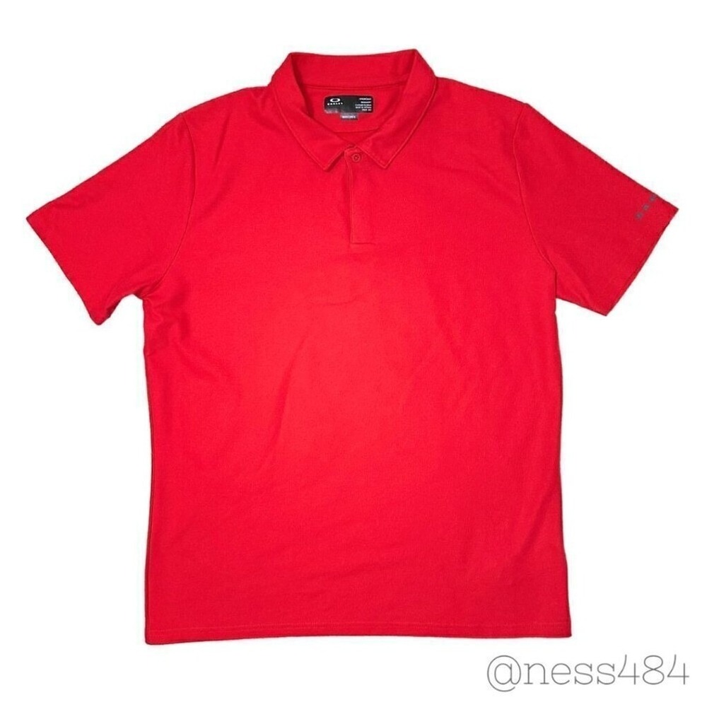 Oakley Red Hydrolix Golf Polo Shirt Mens‎ XL Short Sleeve Regular Fit